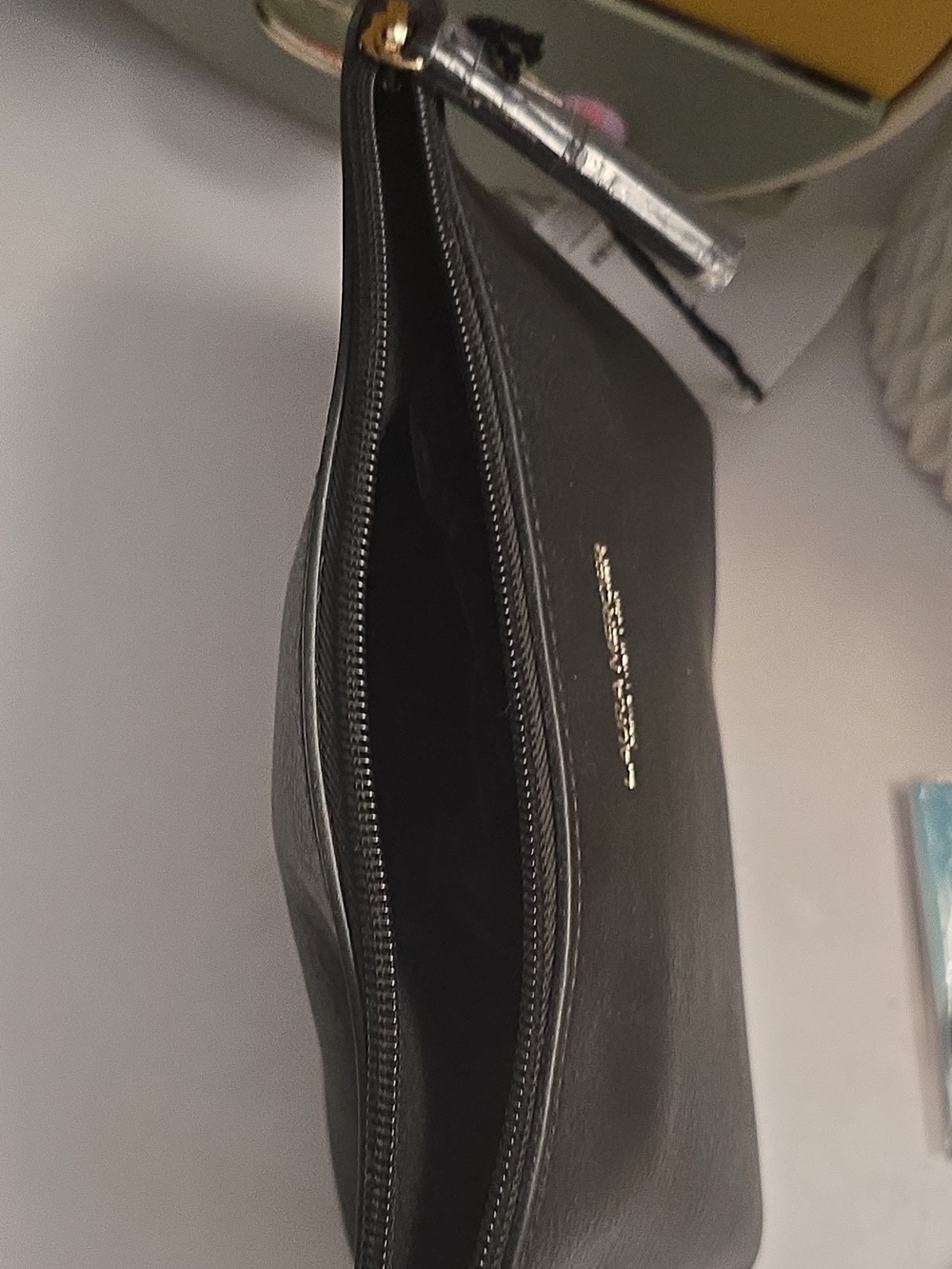 Laura Mercier Black Makeup Bag Pouch with Zipper Closure